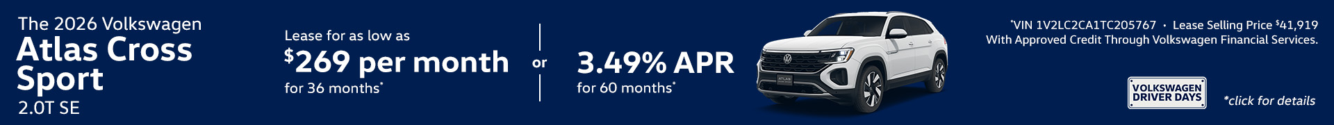 2026 Volkswagen Atlas Cross Sport 2.0T SE
