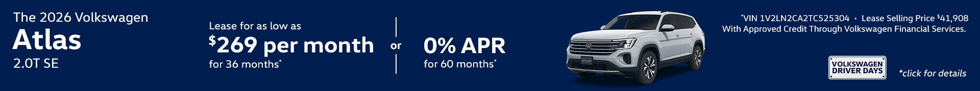 2026 Volkswagen Atlas 2.0T SE