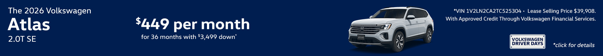 2026 Volkswagen Atlas 2.0T SE