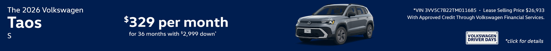 2026 Volkswagen Taos S