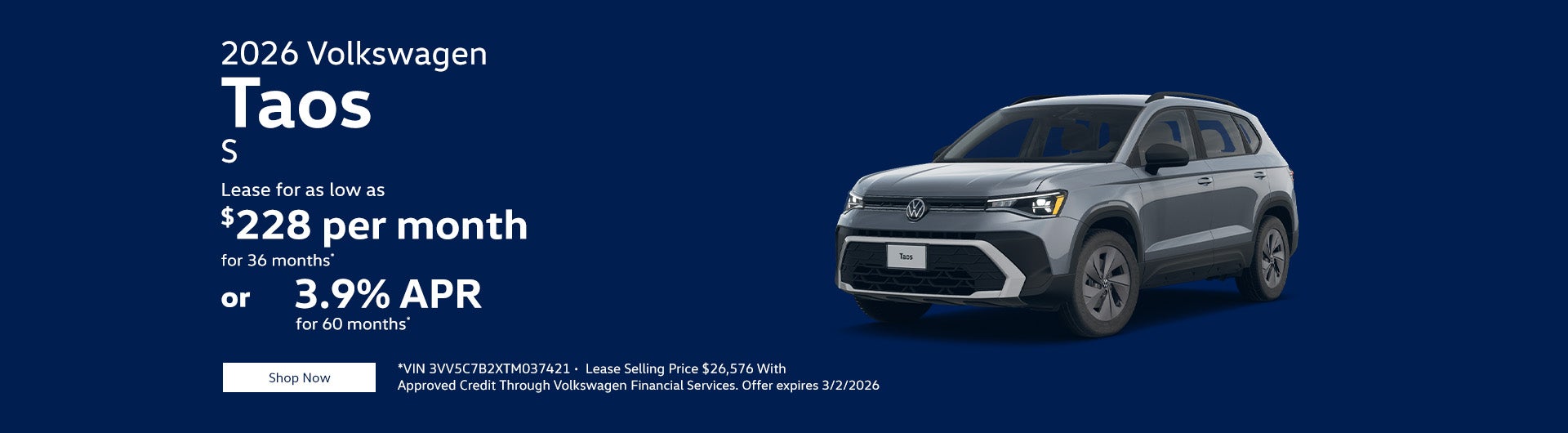 2026 Volkswagen Taos S