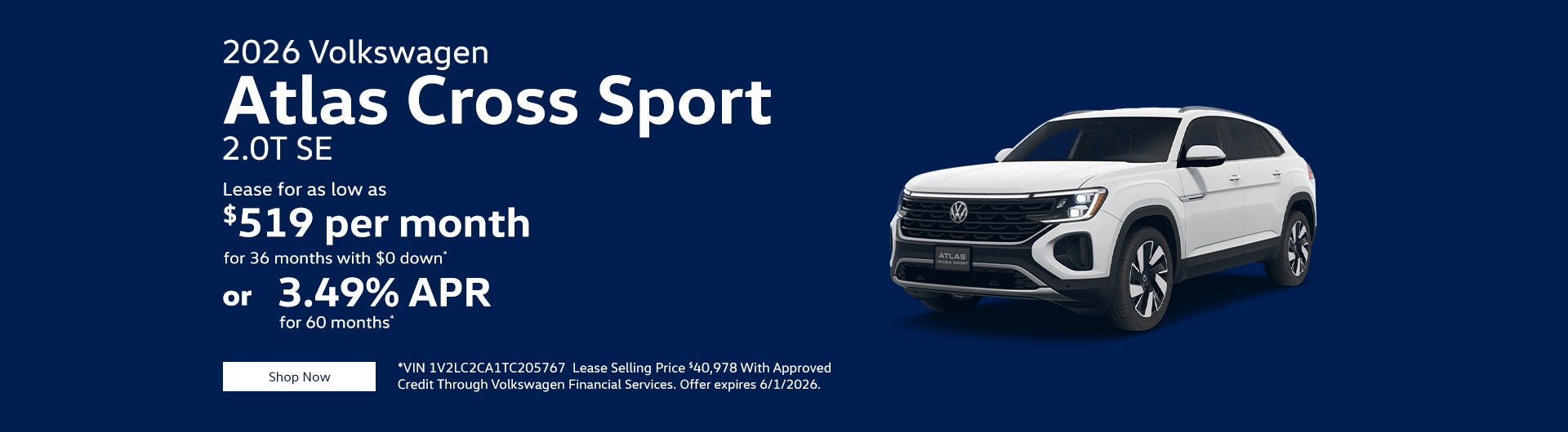 2026 Volkswagen Atlas Cross Sport 2.0T SE