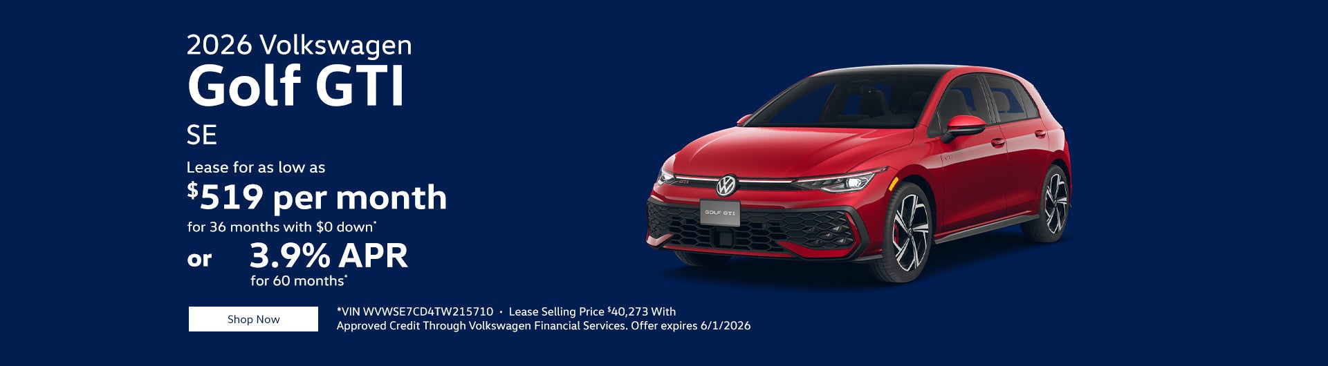 2026 Volkswagen Golf GTI SE