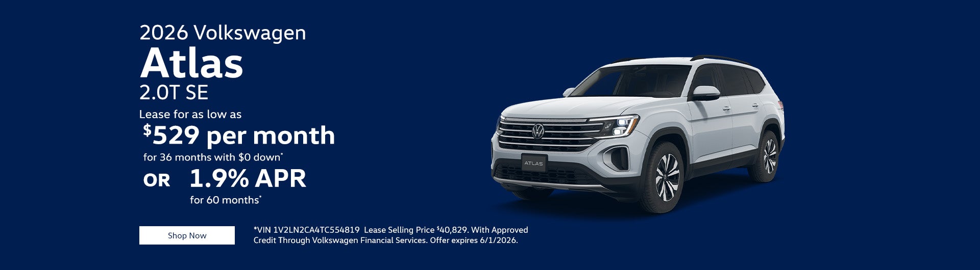 2026 Volkswagen Atlas 2.0T SE