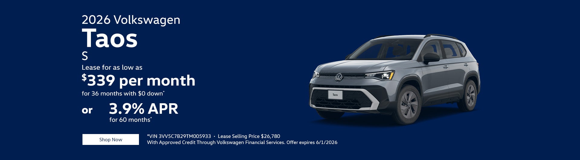 2026 Volkswagen Taos S